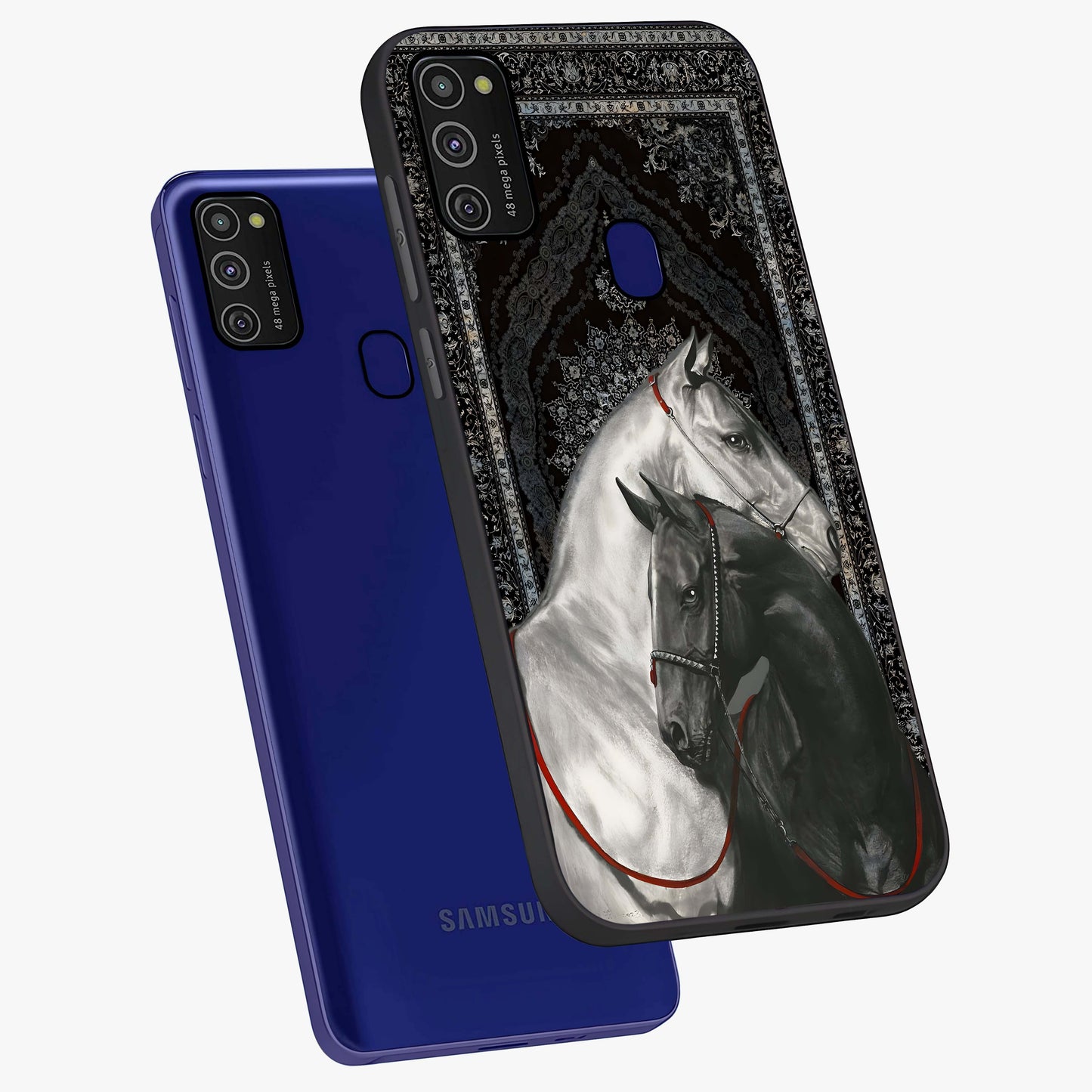 Majestic Ride Legacy Glass Case displayed in angled mockup highlighting sleek vehicle design with bold racing aesthetic.