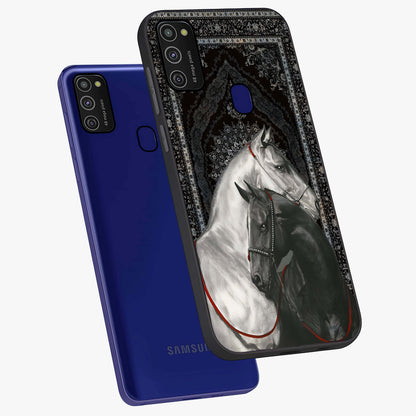Majestic Ride Legacy Glass Case displayed in angled mockup highlighting sleek vehicle design with bold racing aesthetic.