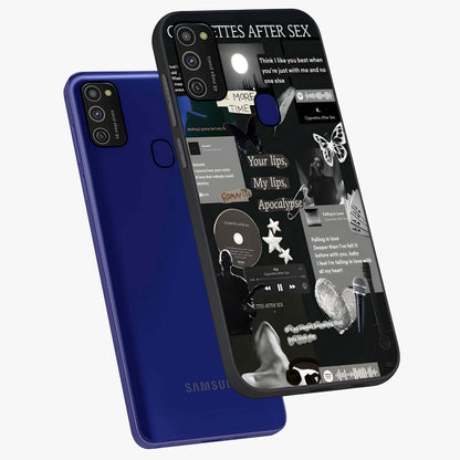 Midnight Love Echo Glass Case displayed in angled mockup highlighting elegant love inspired design with deep aesthetic style.