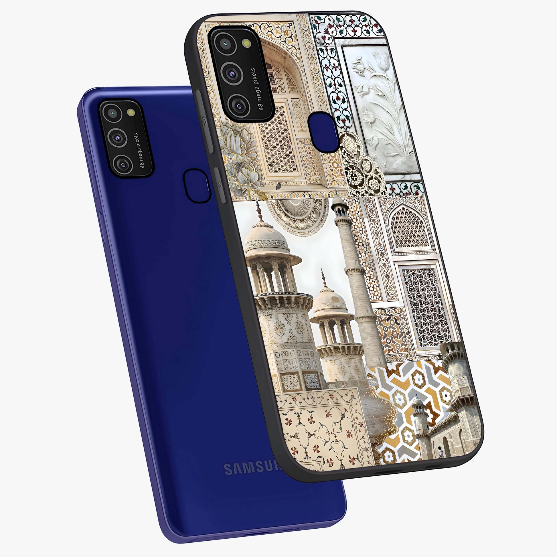 Mughal Marble Legacy Glass Case displayed in angled mockup highlighting elegant heritage marble artwork with royal aesthetic.