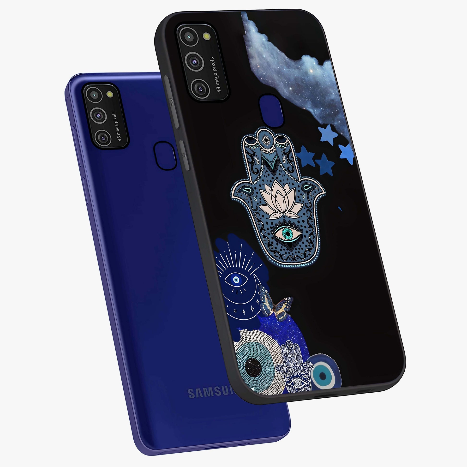 Mystic Hand Aura Glass Case displayed in angled mockup highlighting magical aura design with spiritual aesthetic style.