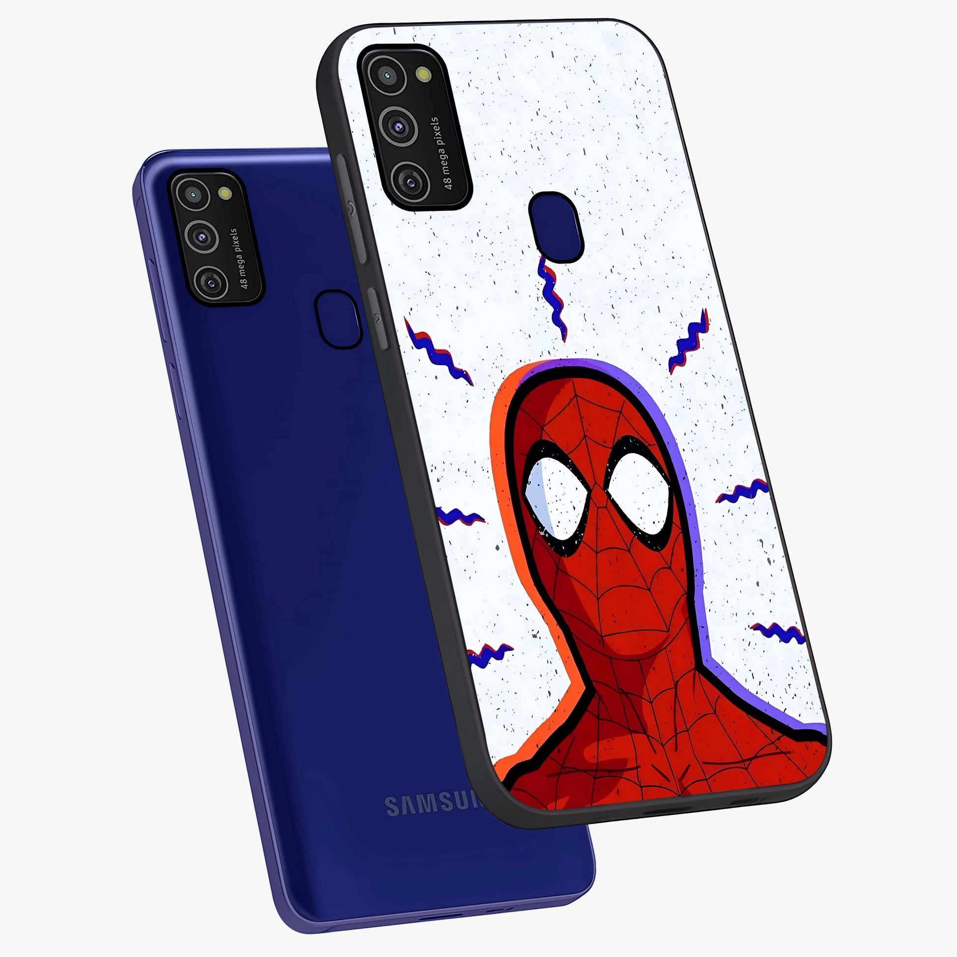 Omg Spiderman Glass Case displayed in angled mockup highlighting dynamic hero illustration with action comic aesthetic.