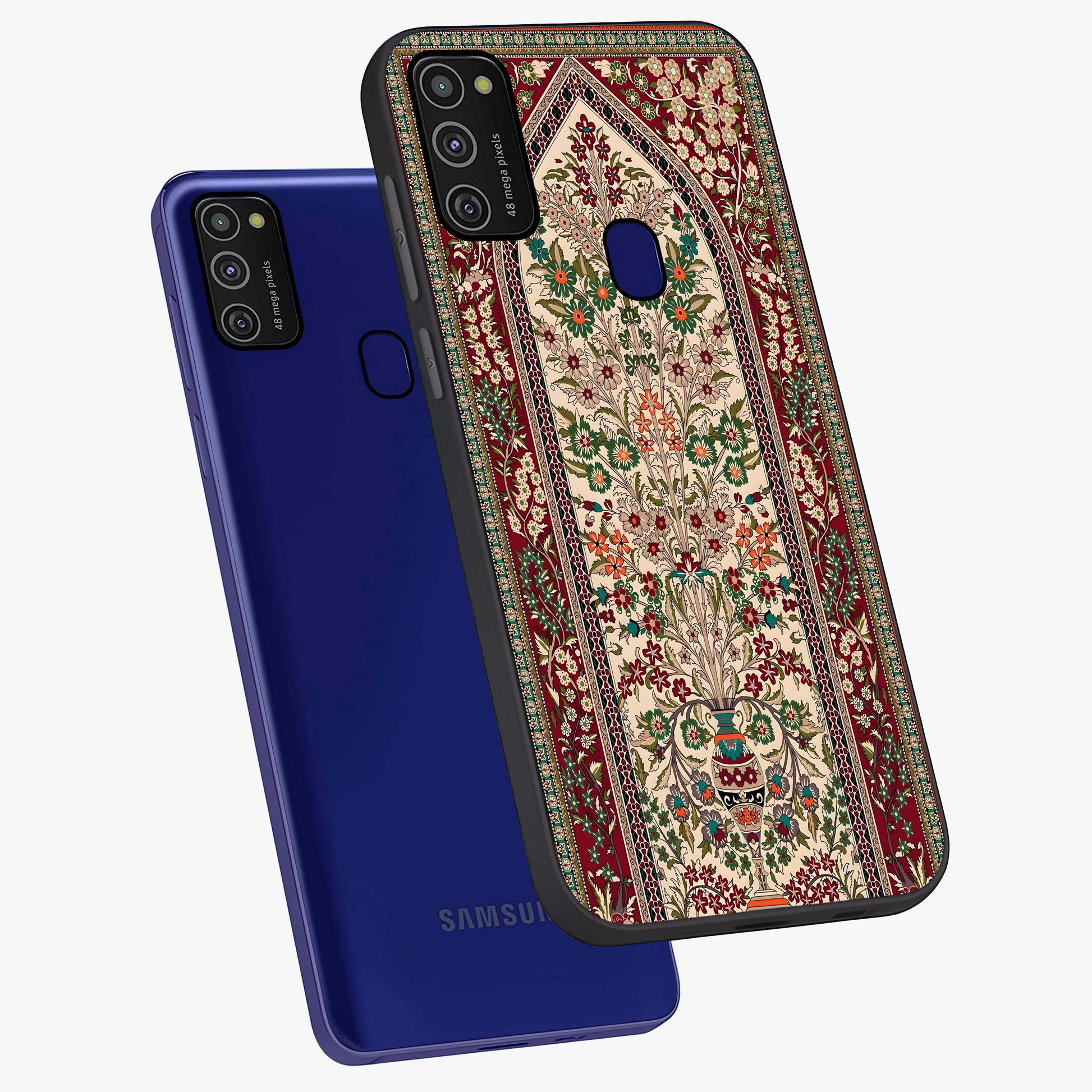 Persian Inspired Glass Case displayed in angled mockup highlighting intricate traditional design with elegant cultural aesthetic.