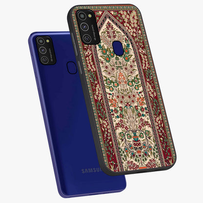Persian Inspired Glass Case displayed in angled mockup highlighting intricate traditional design with elegant cultural aesthetic.