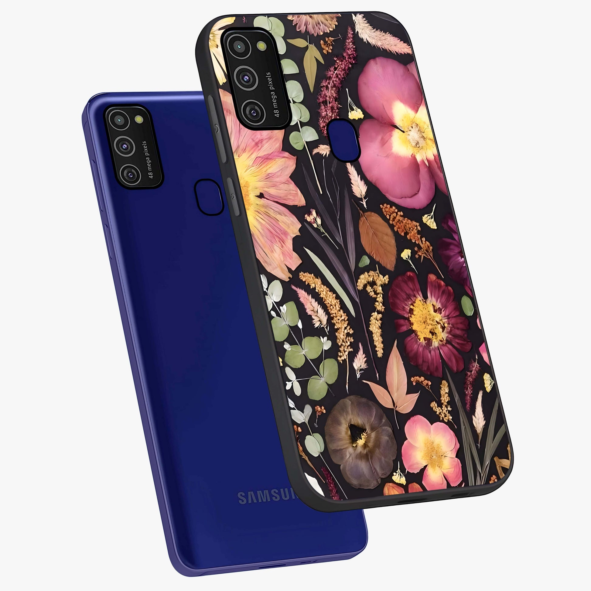 Petal Dream Tapestry Glass Case displayed in angled mockup highlighting decorative petal pattern with elegant botanical aesthetic.