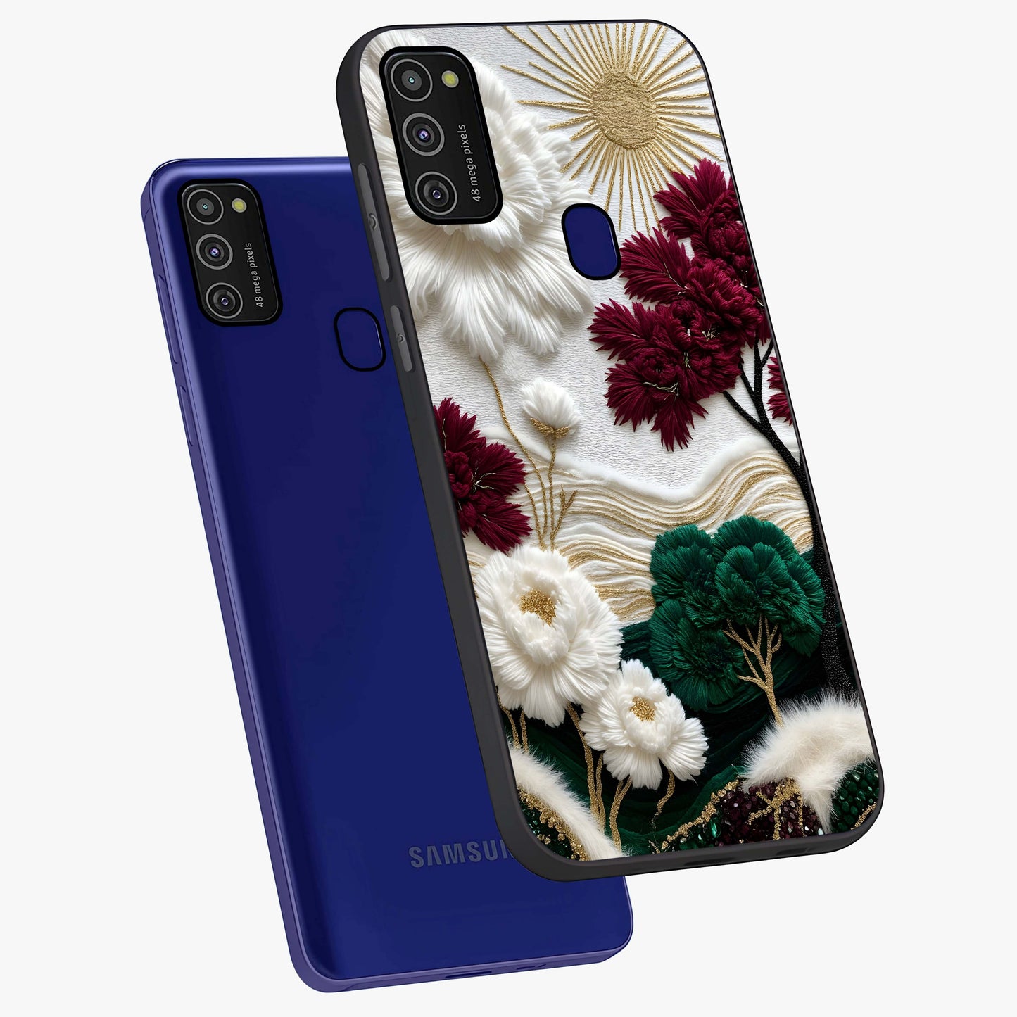 Radiant Bloom Elegance Glass Case displayed in angled mockup highlighting graceful floral design with radiant aesthetic style.