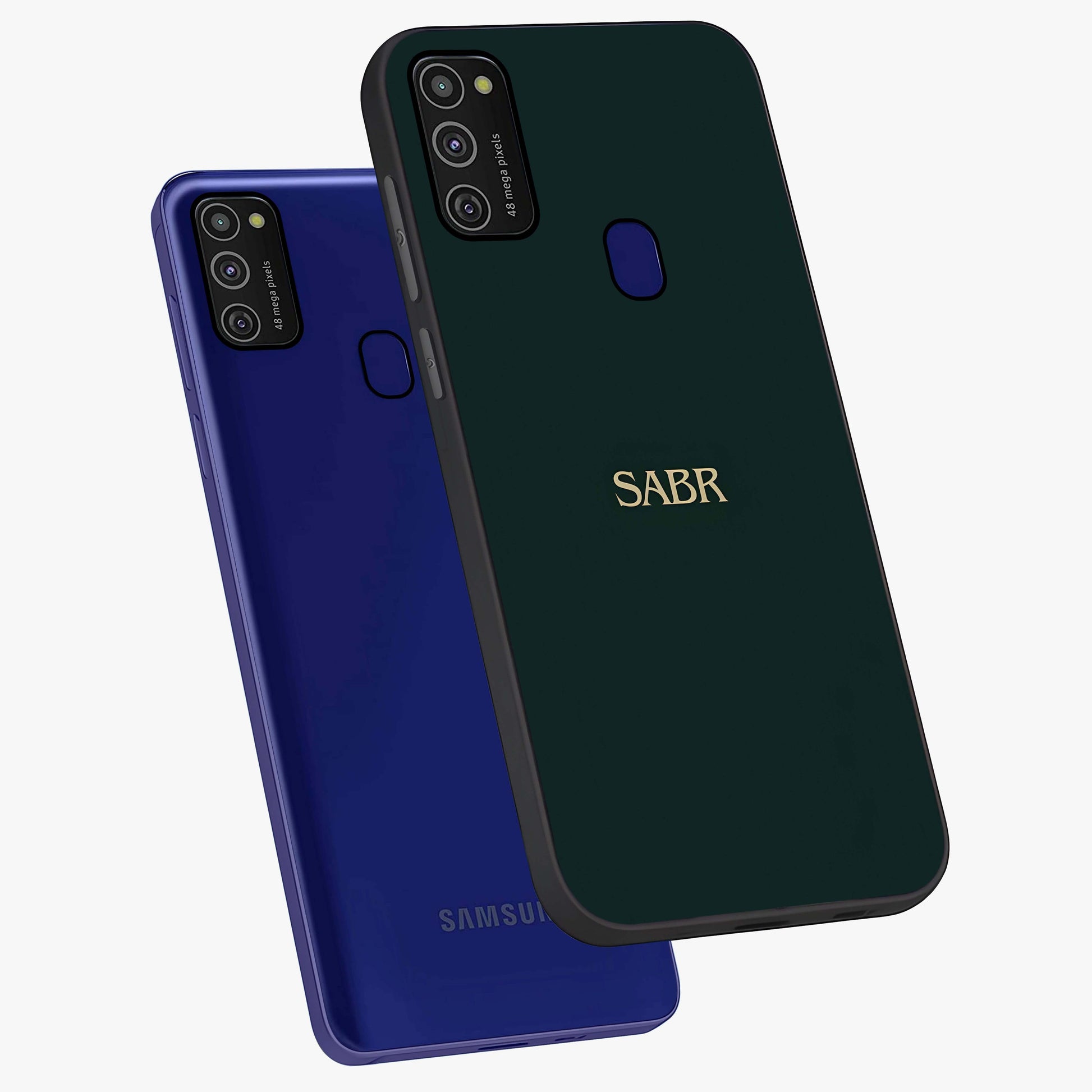 Sabr Minimal Patience Glass Case displayed in angled mockup highlighting simple inspirational design with clean aesthetic style.