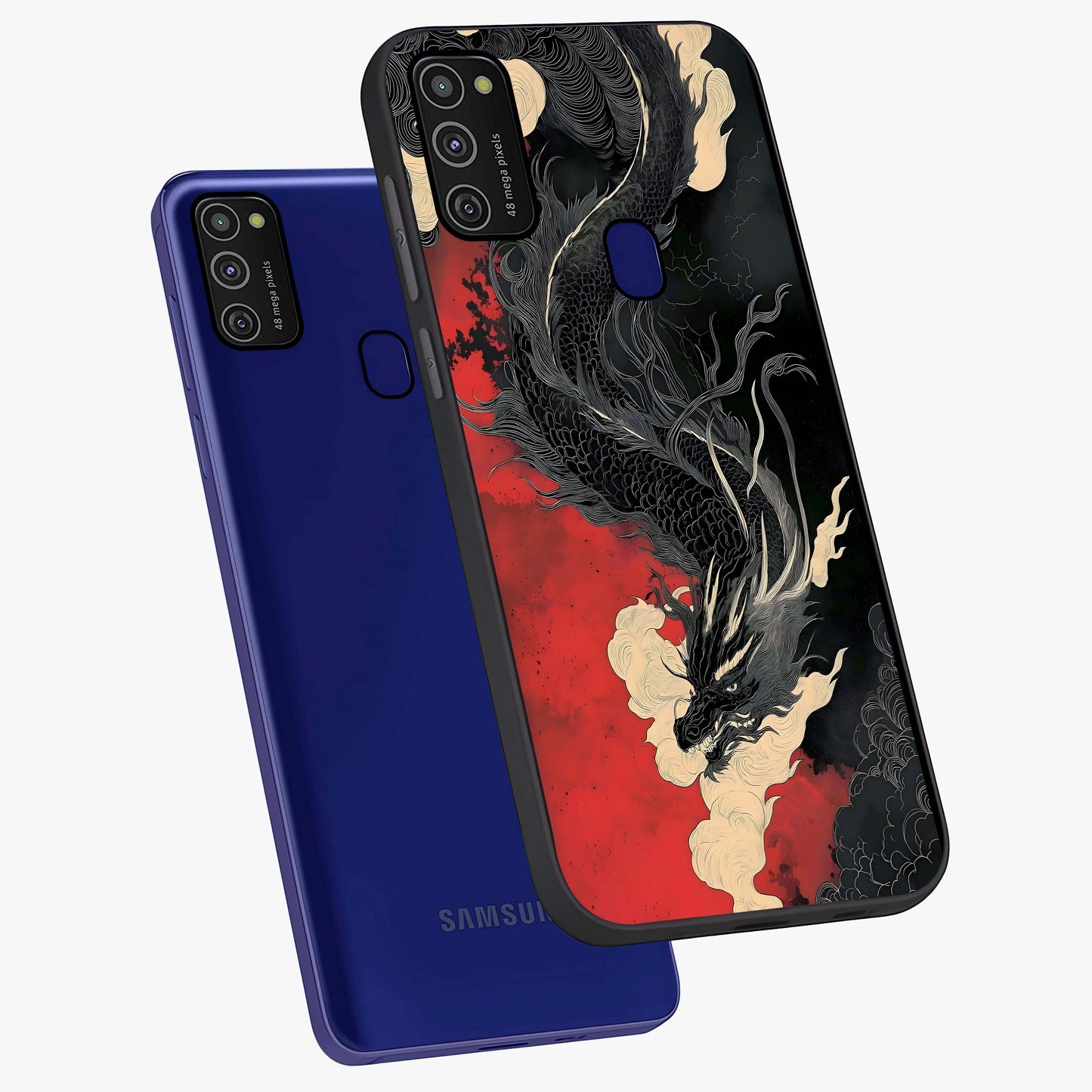 Shadow Dragon Fury Glass Case displayed in angled mockup highlighting powerful dragon illustration with dark fantasy aesthetic.