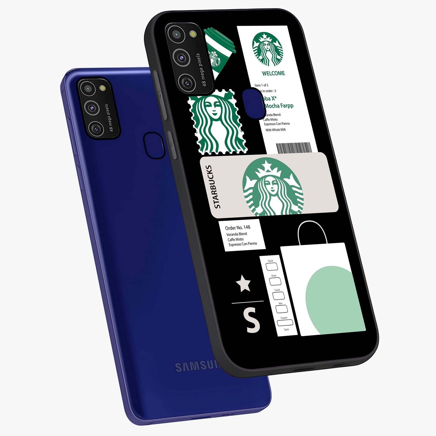 Starbucks Mocha Glass Case displayed in angled mockup highlighting stylish mocha themed design with cozy café aesthetic.