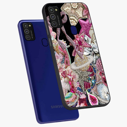 Starlit Jewel Dream Glass Case displayed in angled mockup highlighting glowing celestial jewel design with dreamy aesthetic.