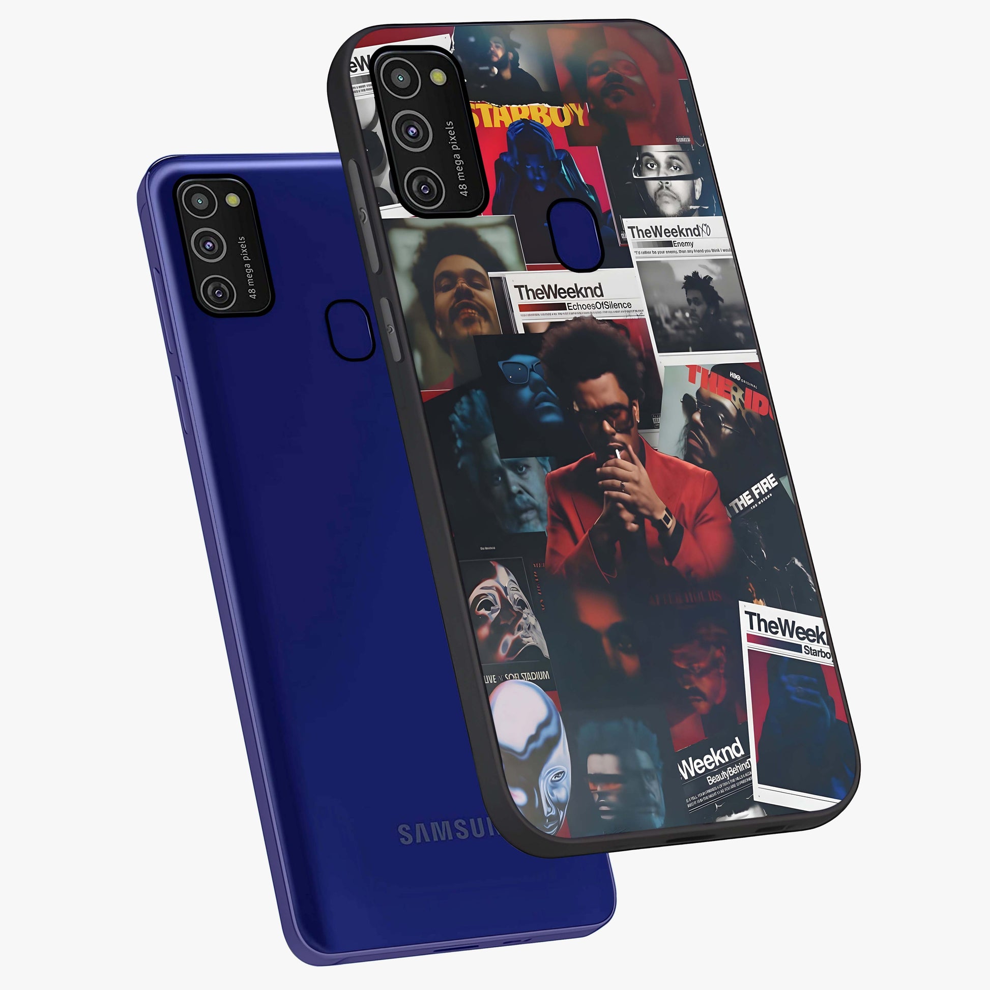 The Weeknd Glass Case displayed in angled mockup highlighting stylish pop culture inspired design with modern aesthetic.