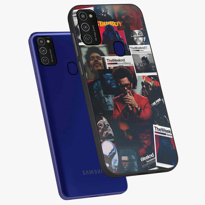 The Weeknd Glass Case displayed in angled mockup highlighting stylish pop culture inspired design with modern aesthetic.