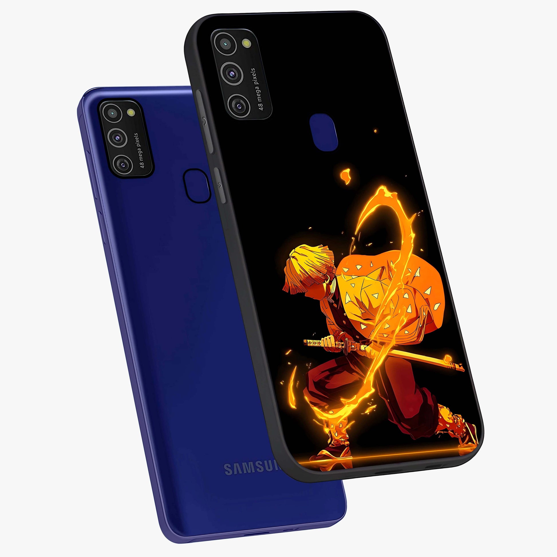 Thunder Flame Execution Glass Case displayed in angled mockup highlighting dramatic fire themed design with intense fantasy aesthetic.