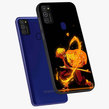 Thunder Flame Execution Glass Case displayed in angled mockup highlighting dramatic fire themed design with intense fantasy aesthetic.