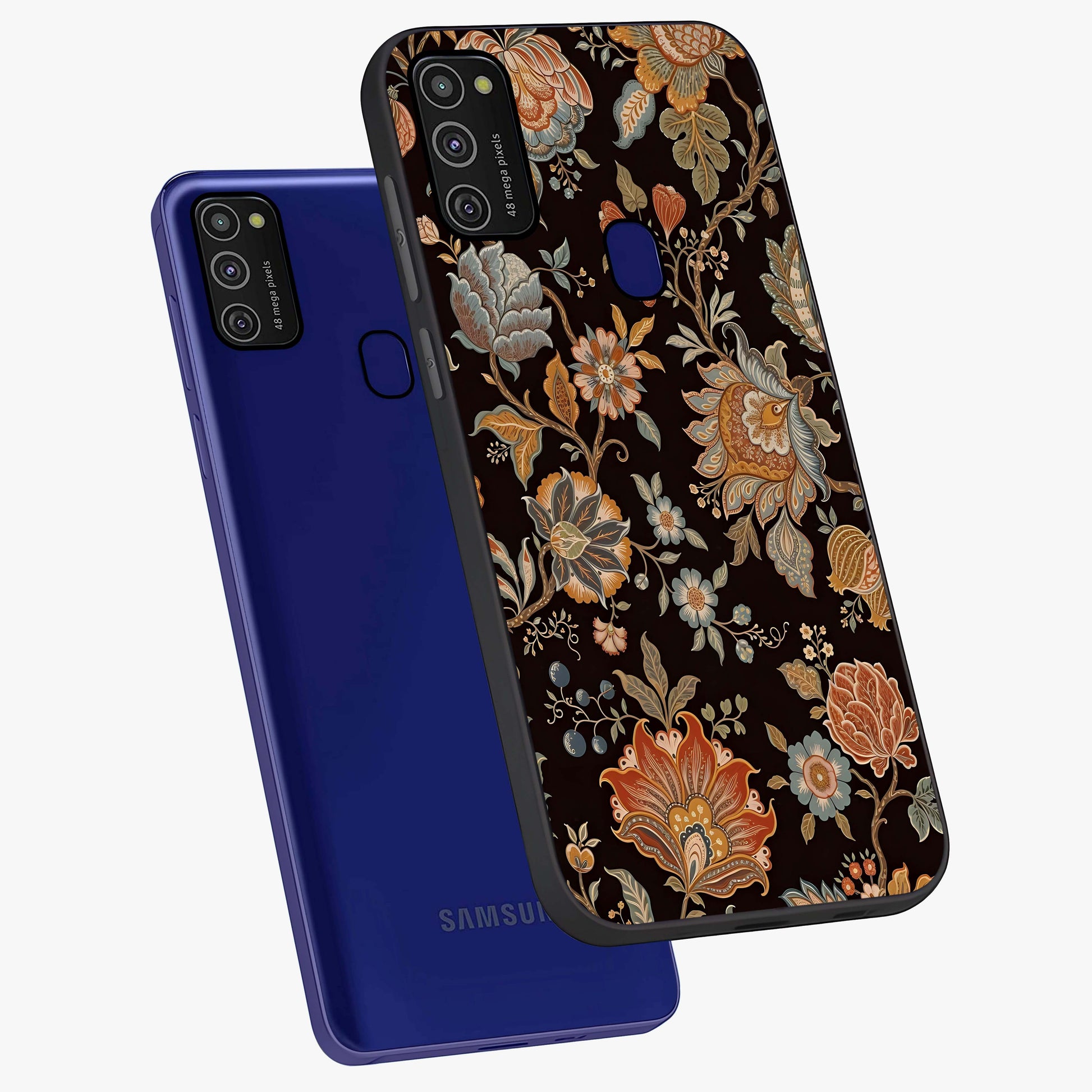 Vintage Floral Dream Glass Case displayed in angled mockup highlighting elegant vintage flower design with soft aesthetic style.