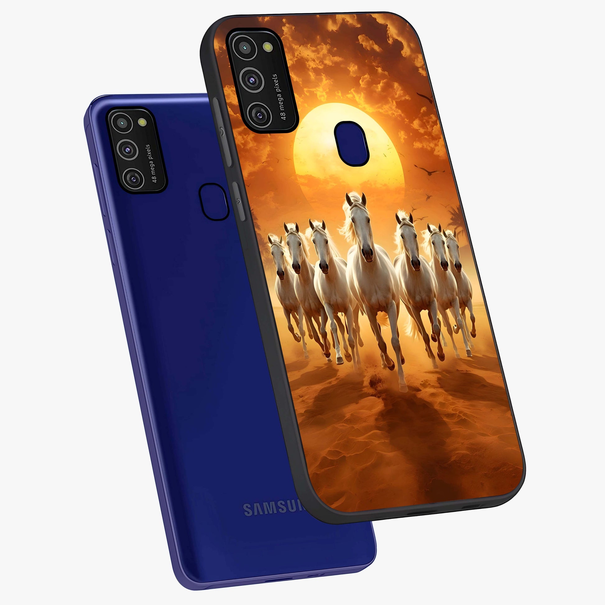Wild Sunset Majesty Glass Case displayed in angled mockup highlighting vibrant sunset sky design with scenic aesthetic.