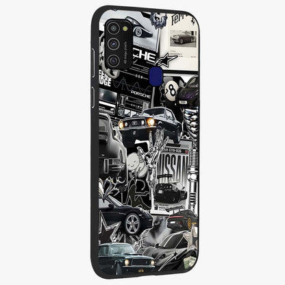 Aesthetic Dark Love Glass Case upright view showcasing dramatic romantic artwork with modern aesthetic style.