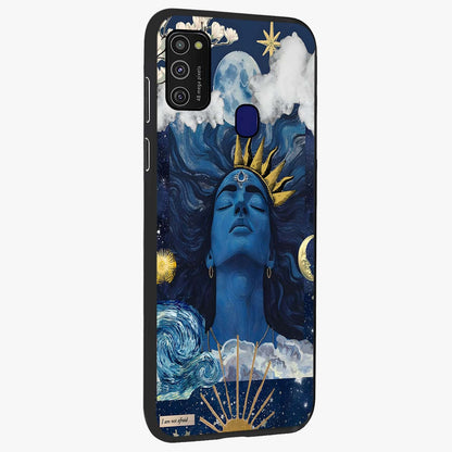 Aesthetic Lord Shiva Glass Case upright view showcasing powerful Lord Shiva artwork with devotional theme.