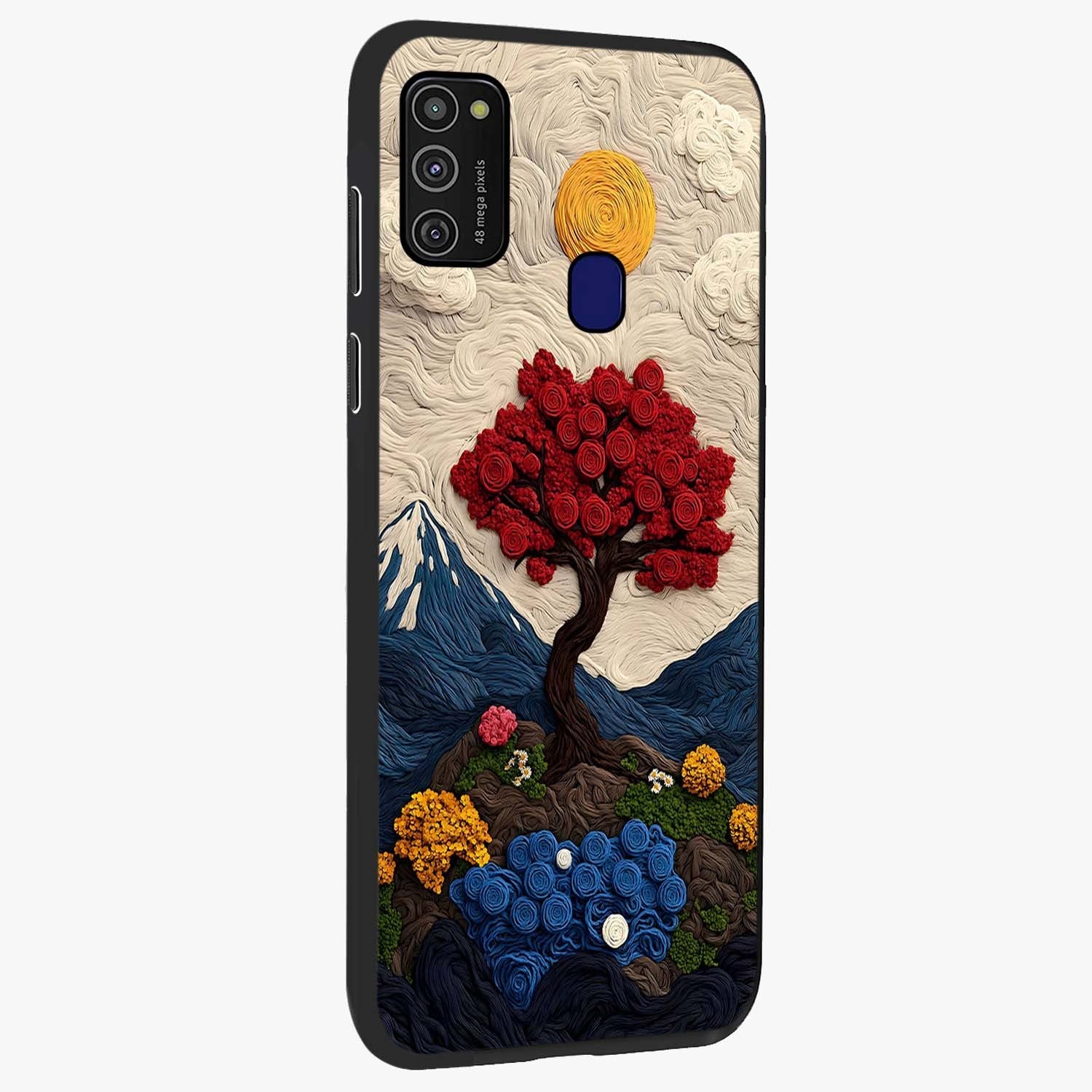 Eternal Nature Tapestry Glass Case upright view showcasing elegant nature tapestry design with decorative style.