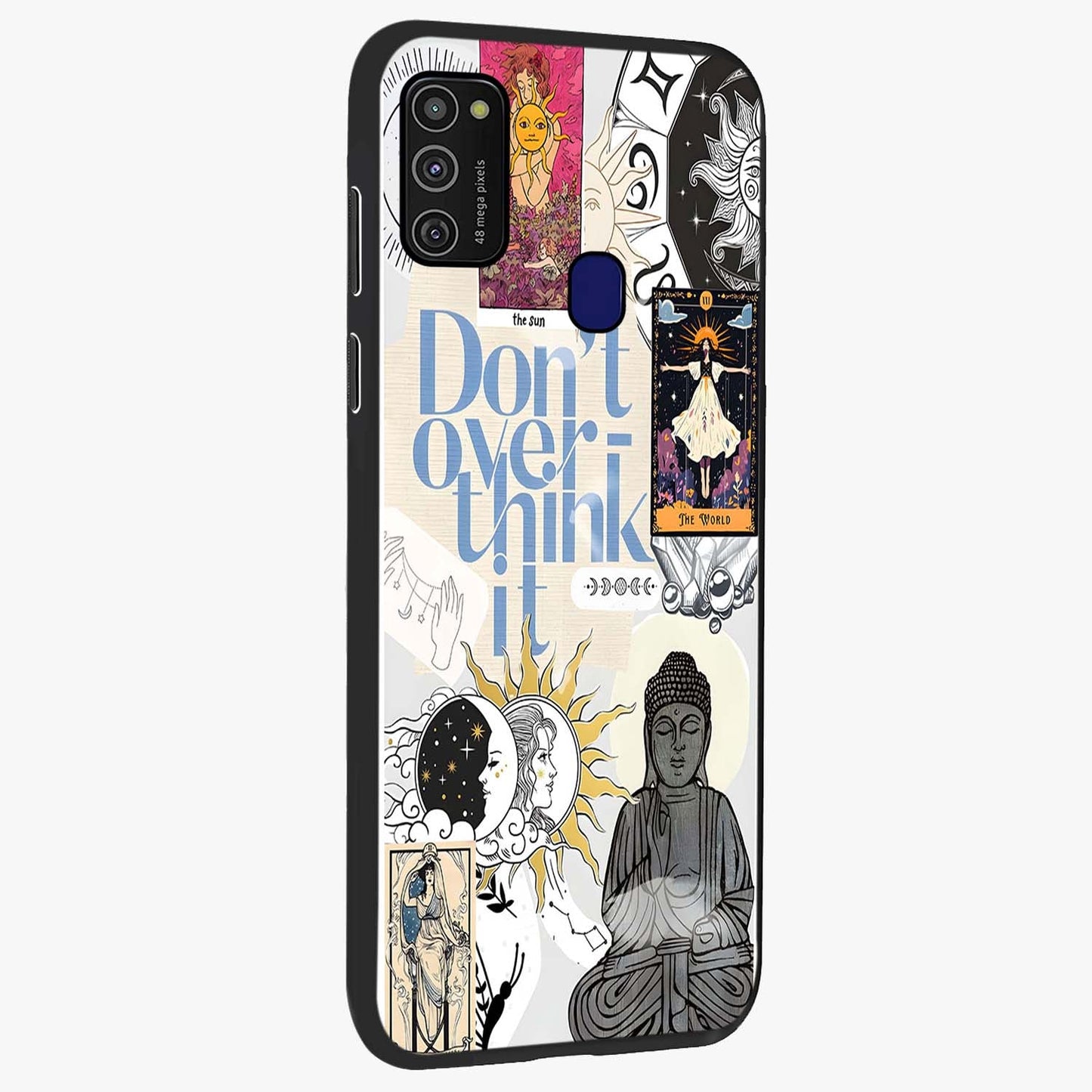 Ethereal Thoughts Glass Case upright view showcasing delicate artistic composition with peaceful dreamy theme.