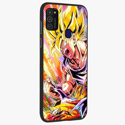 Firing Goku Glass Case upright view showcasing energetic anime artwork with bold warrior theme.