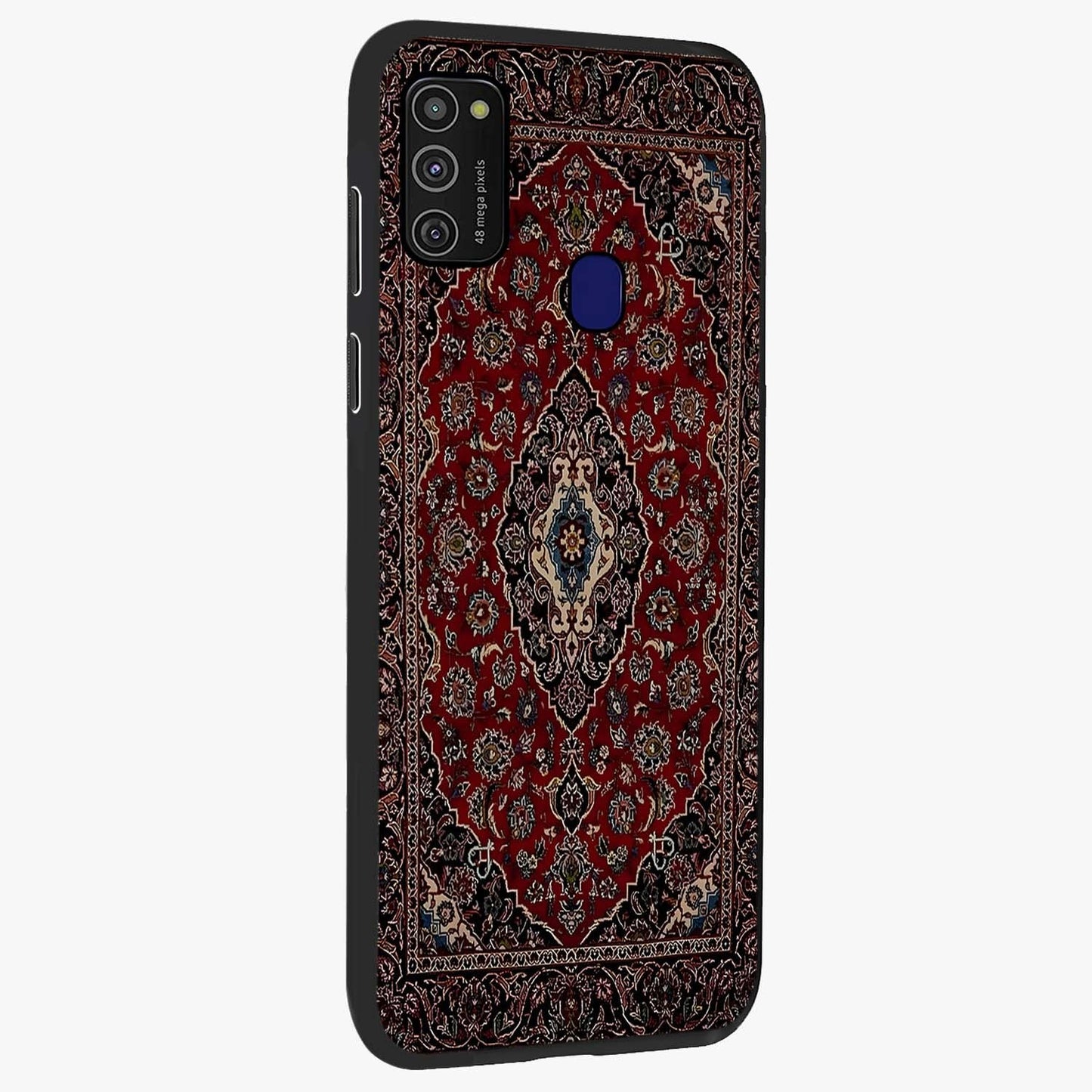 Heritage Carpet Royale Glass Case upright view showcasing detailed ornamental artwork with luxurious traditional theme.
