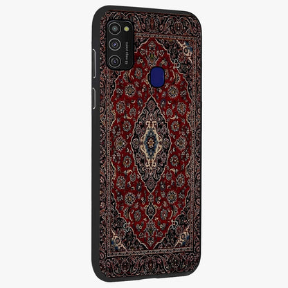 Heritage Carpet Royale Glass Case upright view showcasing detailed ornamental artwork with luxurious traditional theme.