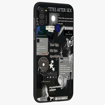 Midnight Love Echo Glass Case upright view showcasing expressive romantic artwork with dreamy midnight theme.
