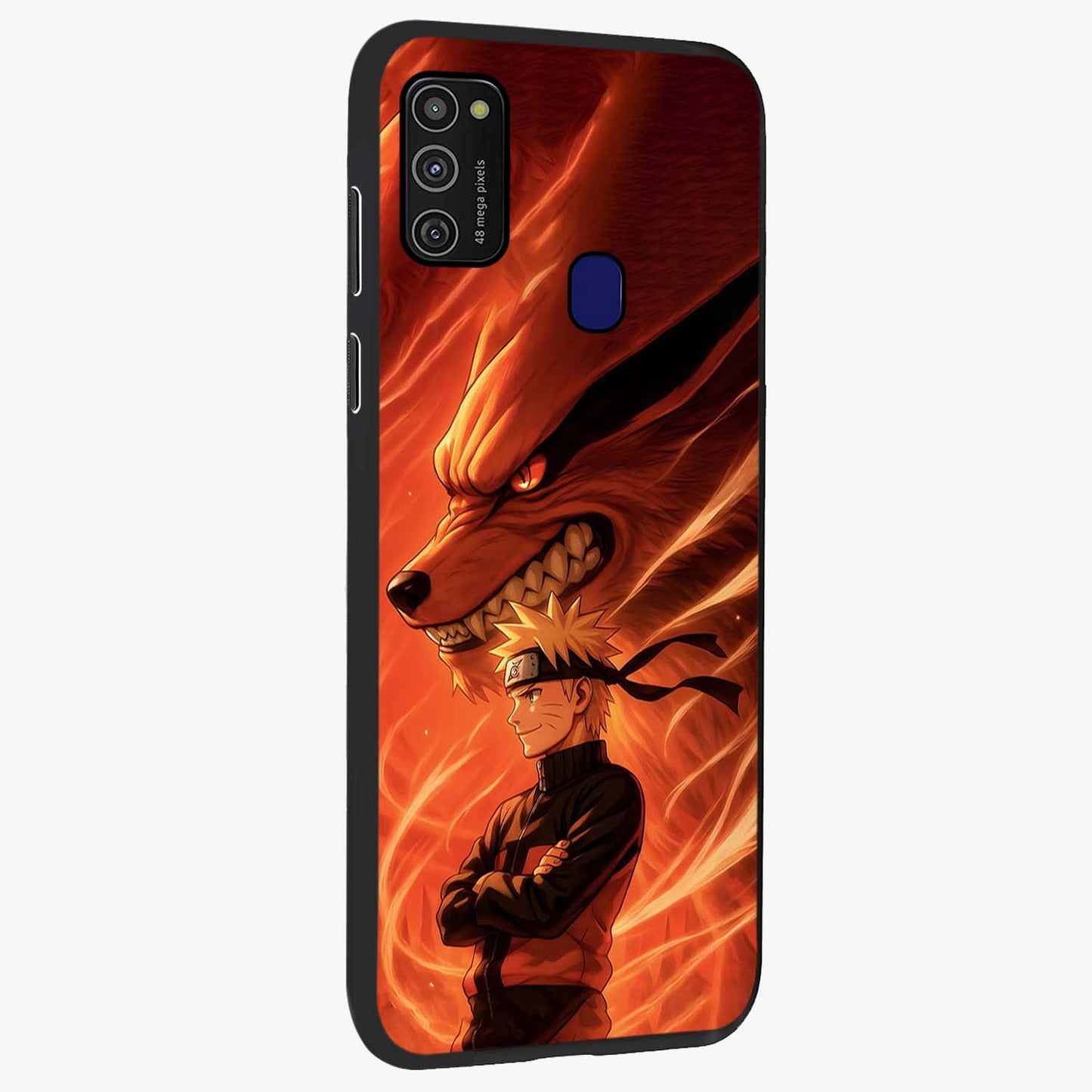 Nine Tails Legacy Glass Case upright view showcasing dramatic nine-tails artwork with intense anime themed design.