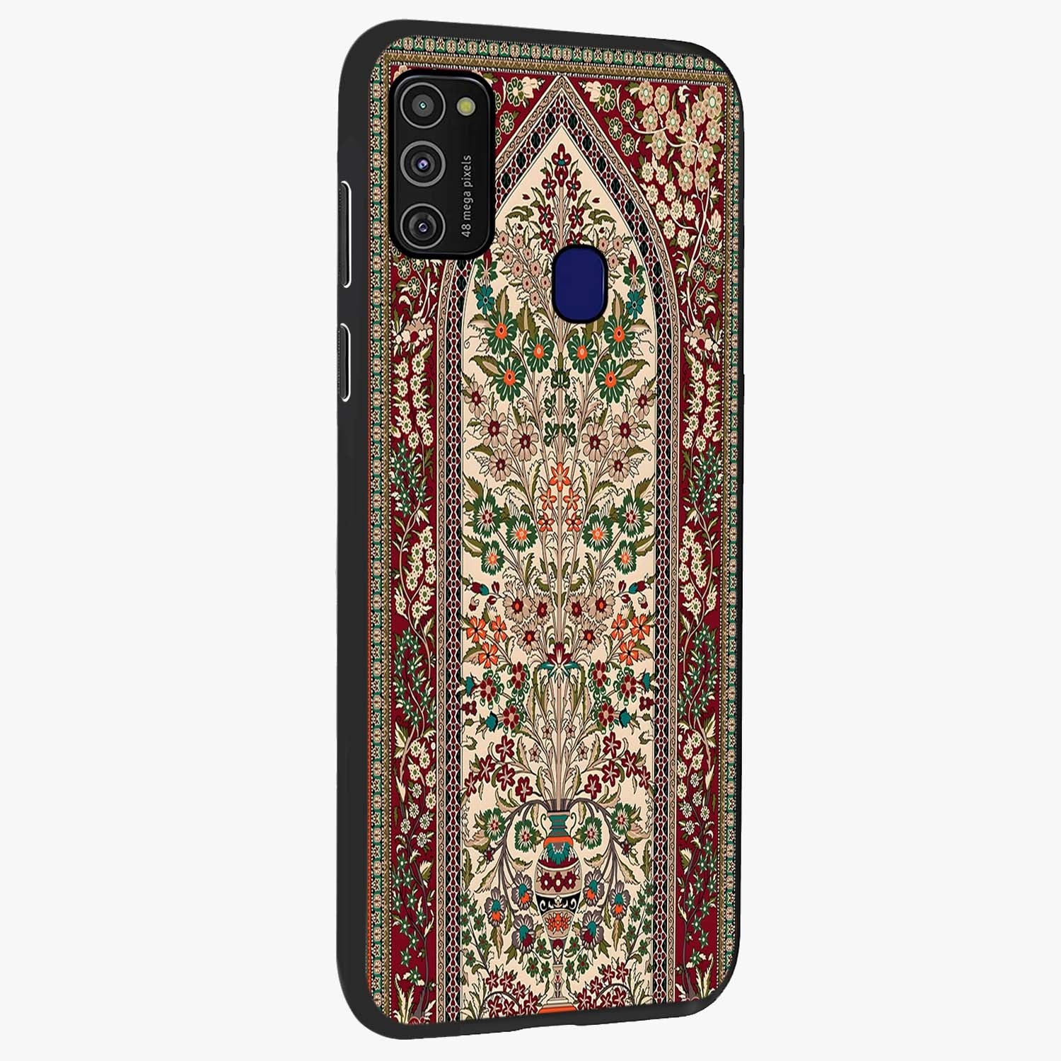Persian Inspired Glass Case upright view showcasing decorative Persian artwork with rich heritage theme.