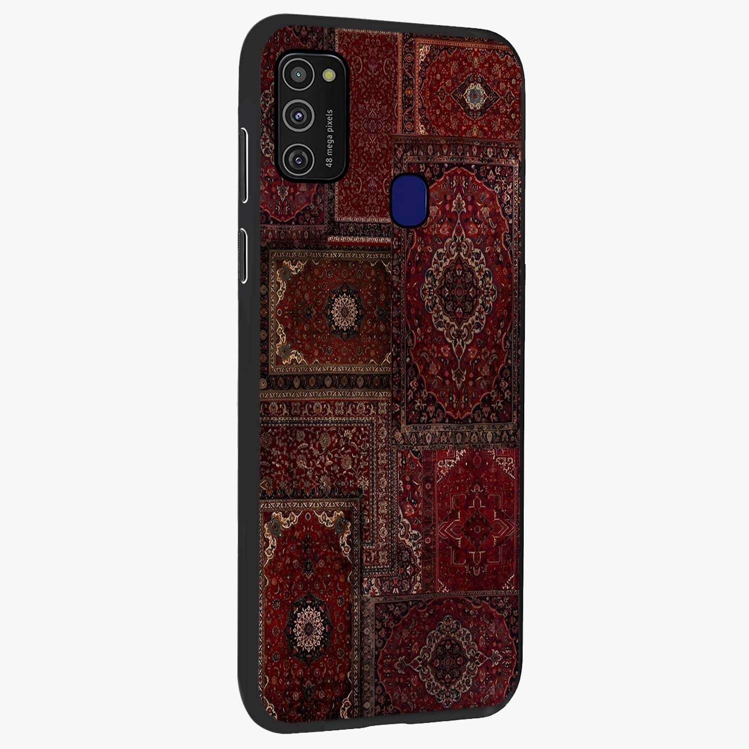 Persian Velvet Tale Glass Case upright view showcasing elegant Persian artwork with classic heritage theme.