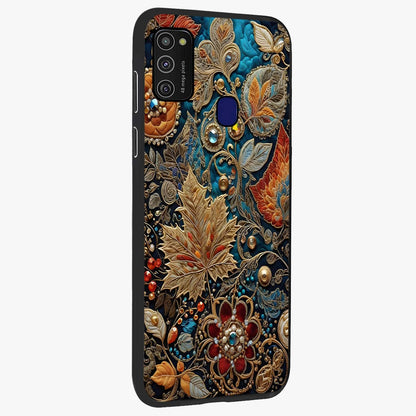 Royal Jewel Garden Glass Case upright view showcasing rich floral artwork with luxurious garden theme.