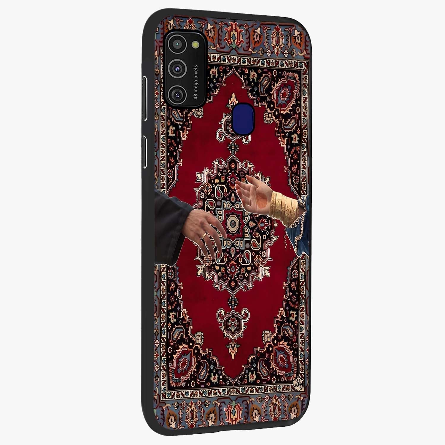 Royal Touch Reach Glass Case upright view showcasing stylish royal inspired artwork with graceful theme.