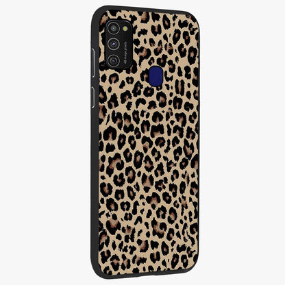 Savage Chic Pattern Glass Case upright view showcasing trendy decorative artwork with edgy fashion theme.