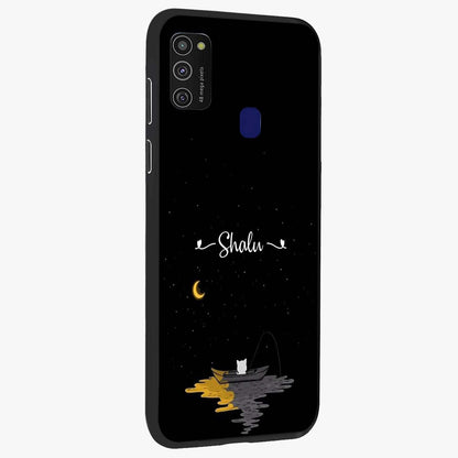 Silent Night Row Glass Case upright view showcasing tranquil night artwork with serene landscape theme.