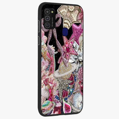 Starlit Jewel Dream Glass Case upright view showcasing radiant star inspired artwork with magical night theme.
