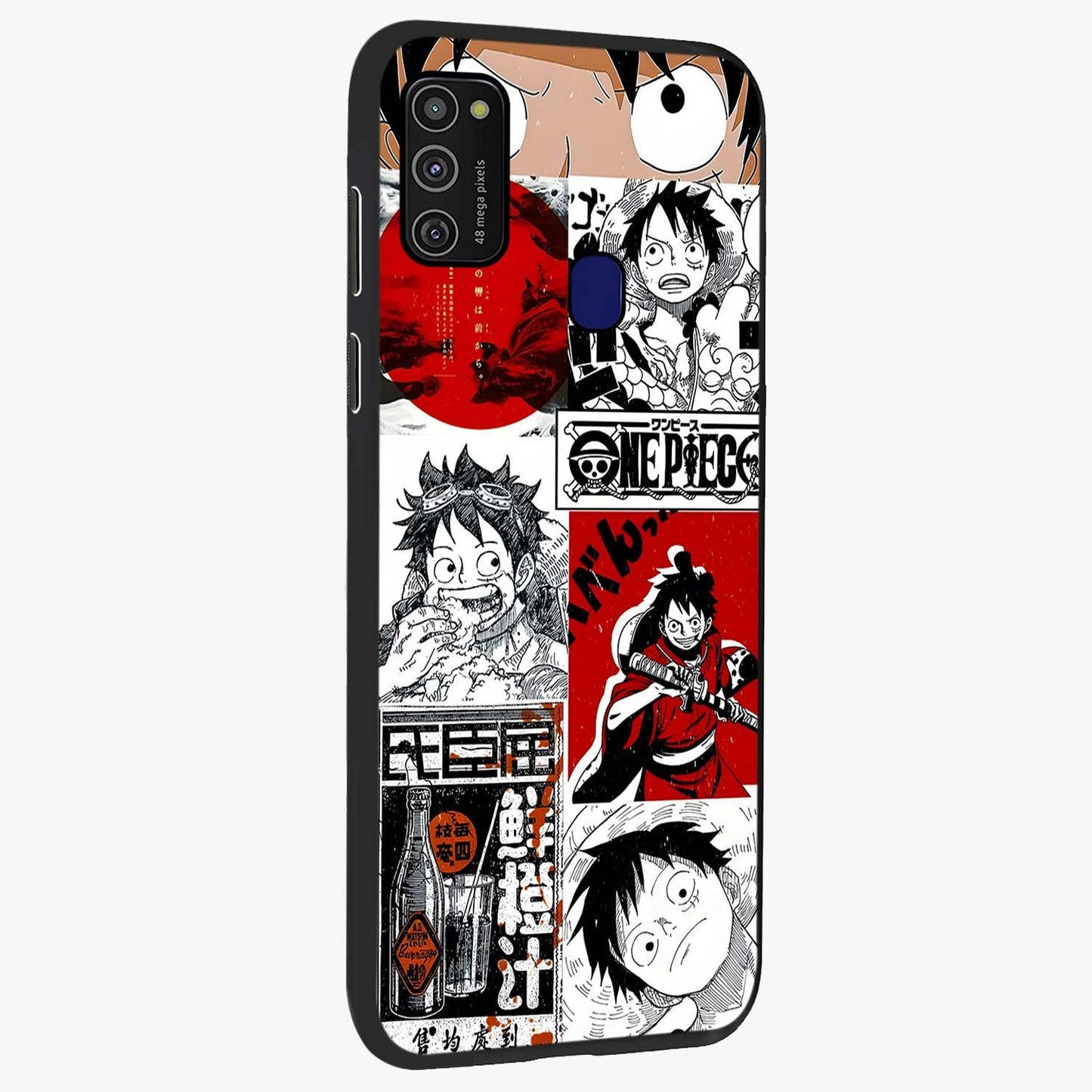 Strawhat Chaos Panels Glass Case upright view showcasing energetic anime artwork with bold adventure theme.
