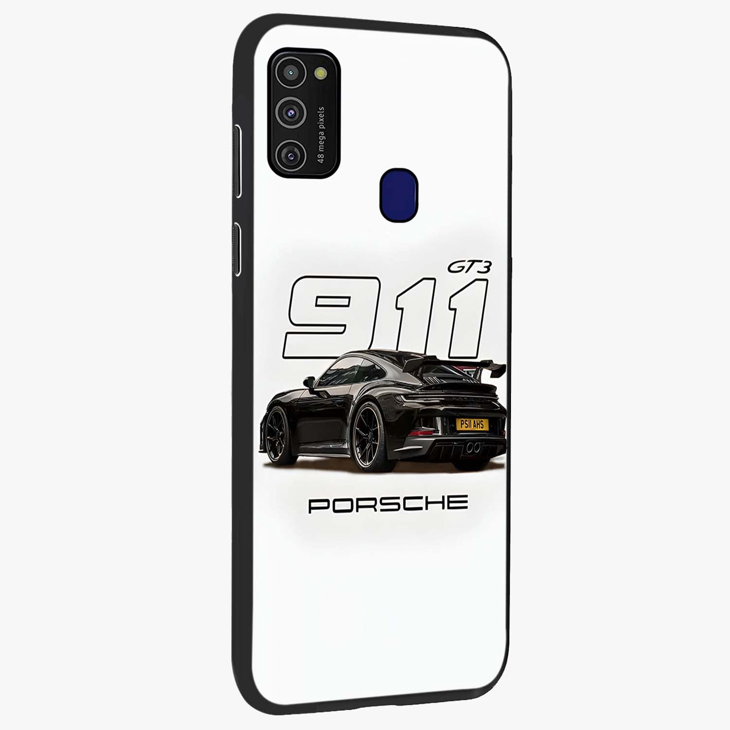 Turbo Legacy Icon Glass Case upright view showcasing bold racing inspired artwork with classic car theme.
