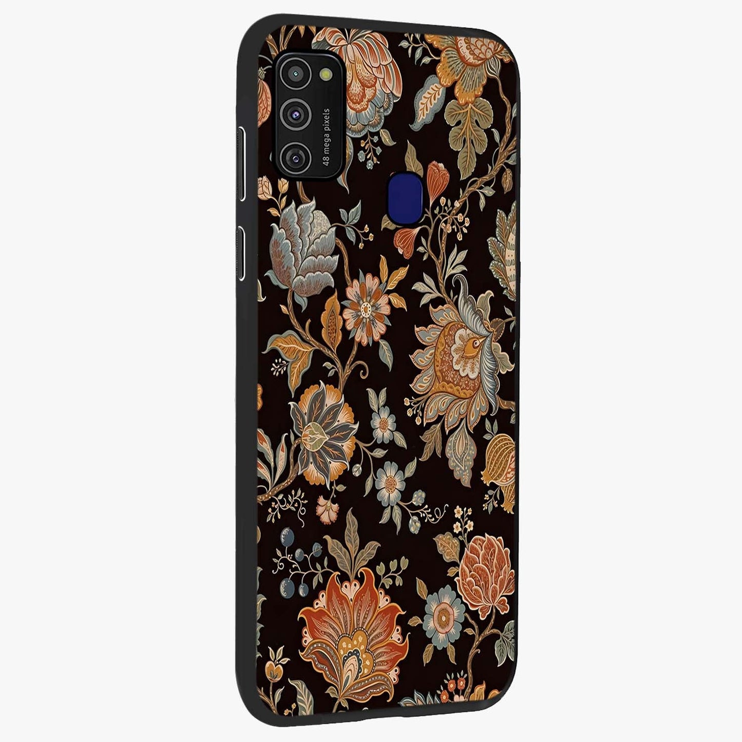 Vintage Floral Dream Glass Case upright view showcasing delicate floral artwork with timeless vintage theme.