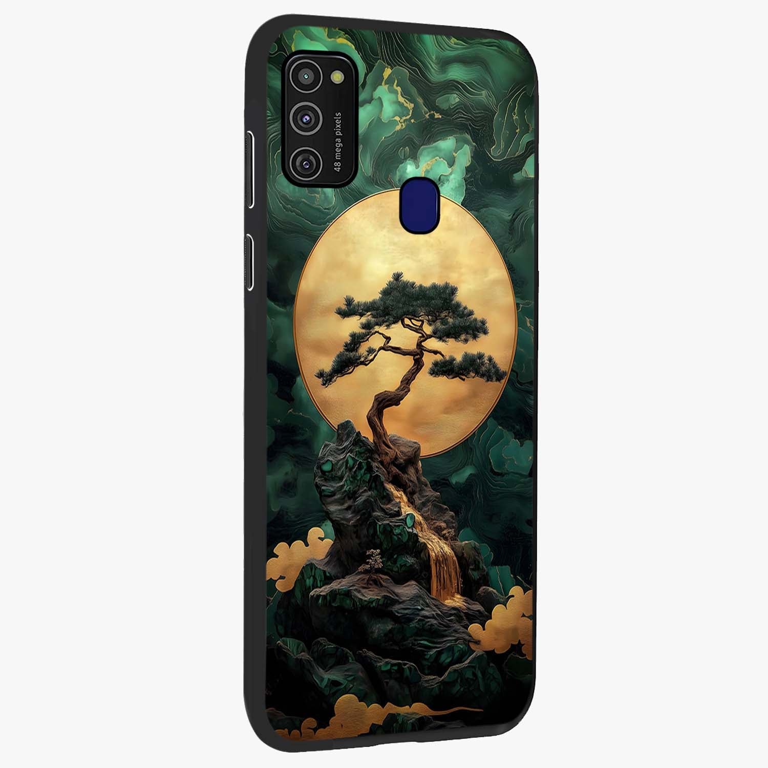 Zen Moon Rise Glass Case upright view showcasing serene moon artwork with tranquil night theme.
