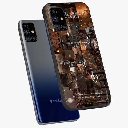 Bittersweet Aesthetic Chaos Glass Case displayed in angled mockup highlighting expressive abstract artwork and edgy aesthetic theme.