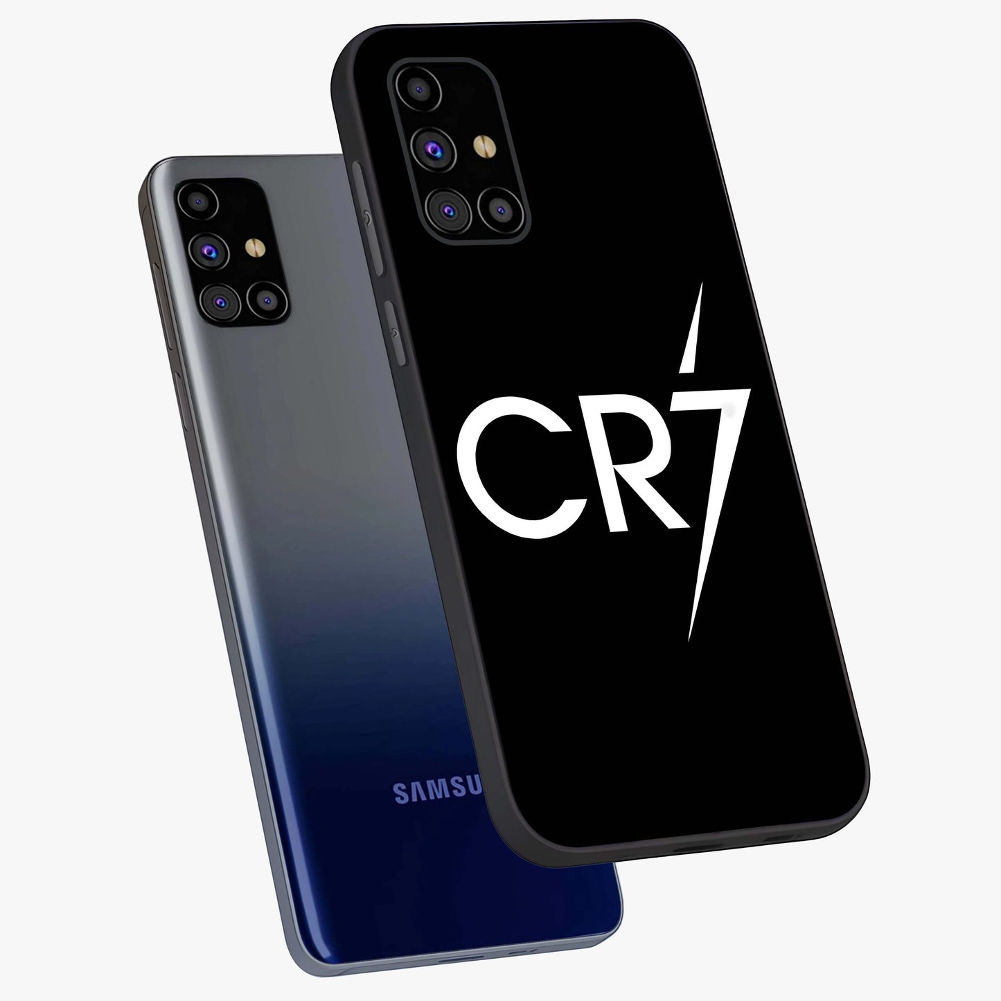 Cr7 Elite Strike Glass Case displayed in angled mockup highlighting powerful sports graphic with bold athletic theme.
