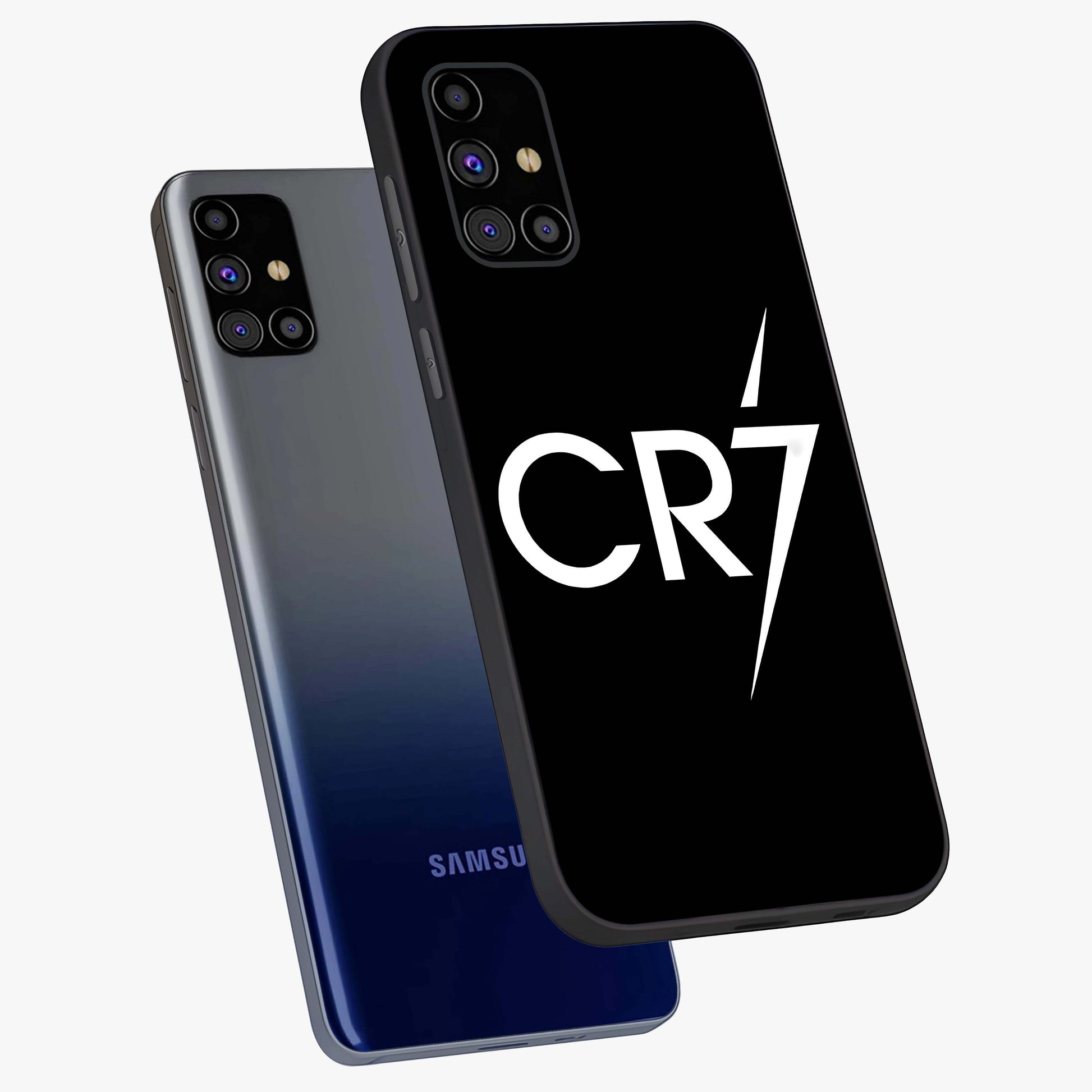Cr7 Elite Strike Glass Case displayed in angled mockup highlighting powerful sports graphic with bold athletic theme.