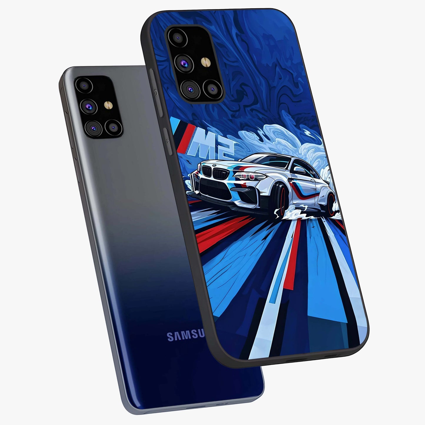 Drift Power Rush Glass Case displayed in angled mockup highlighting powerful drift car design with sporty aesthetic style.