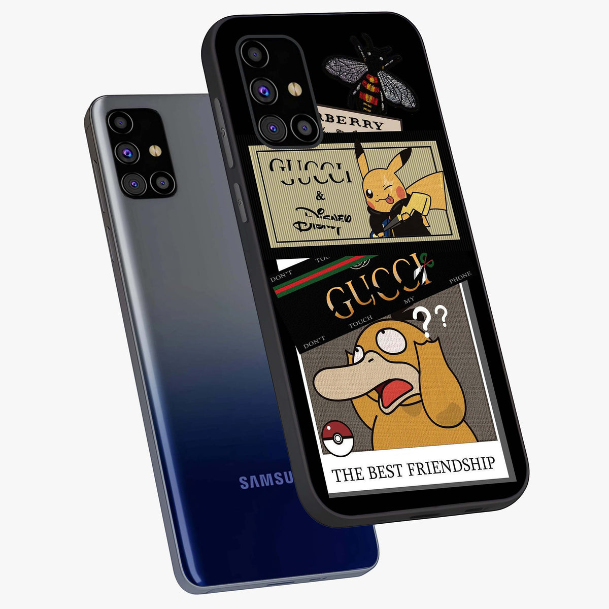 Gucci Play Mashup Glass Case displayed in angled mockup highlighting stylish fashion mashup design with bold aesthetic.