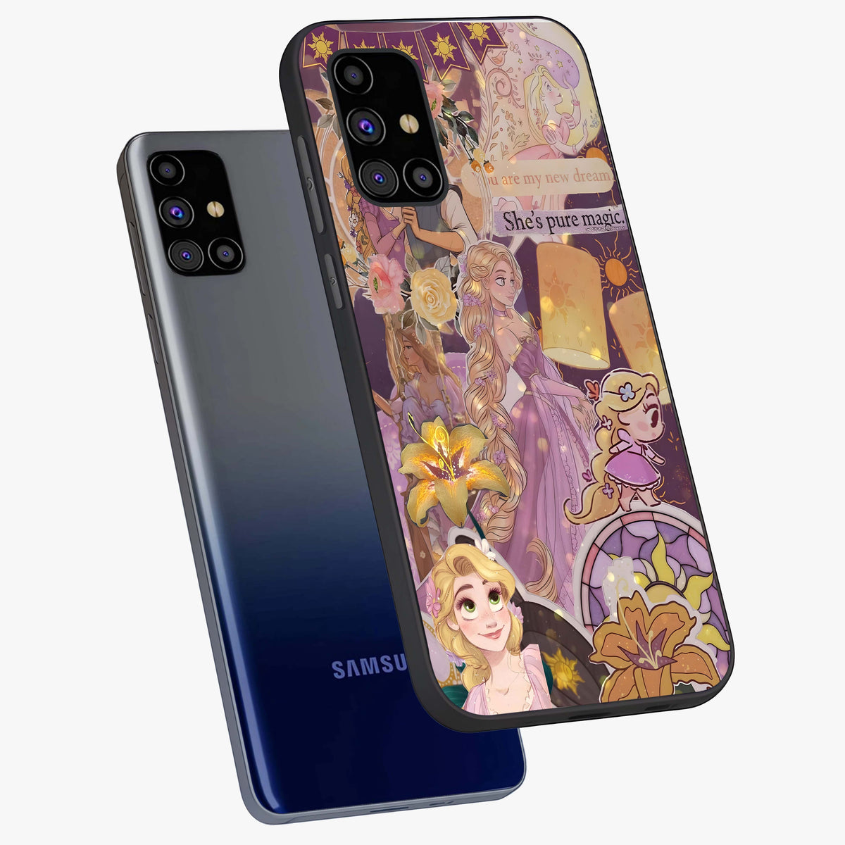 Magical Tangled Dream Glass Case displayed in angled mockup highlighting whimsical fantasy design with magical aesthetic.