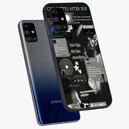 Midnight Love Echo Glass Case displayed in angled mockup highlighting elegant love inspired design with deep aesthetic style.