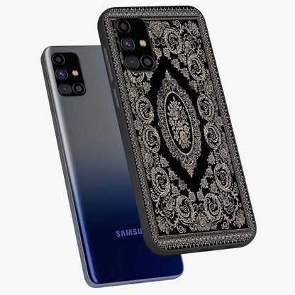 Noir Bloom Elegance Glass Case displayed in angled mockup highlighting refined flower design with stylish noir aesthetic.