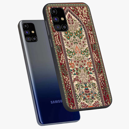Persian Inspired Glass Case displayed in angled mockup highlighting intricate traditional design with elegant cultural aesthetic.