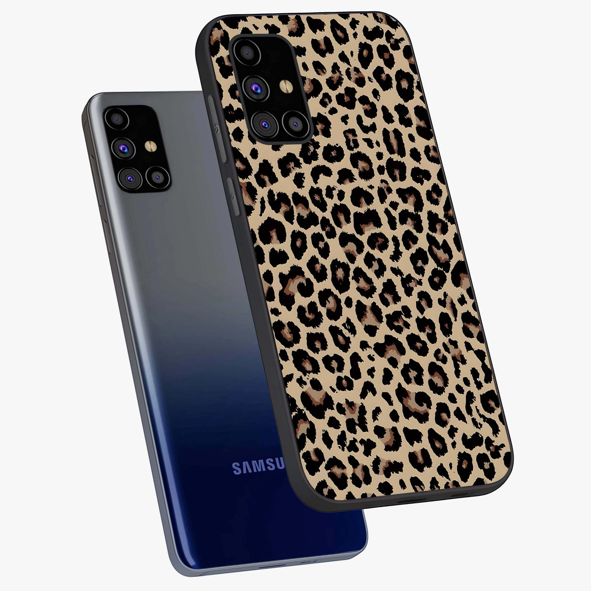 Savage Chic Pattern Glass Case displayed in angled mockup highlighting bold fashion inspired design with chic aesthetic.
